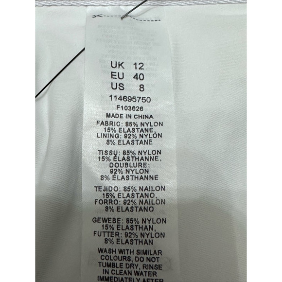 Topshop Bikini Swim Top One Shoulder Asymmetric Cut Out Stretchy White W 8 NWOT - Picture 8 of 8